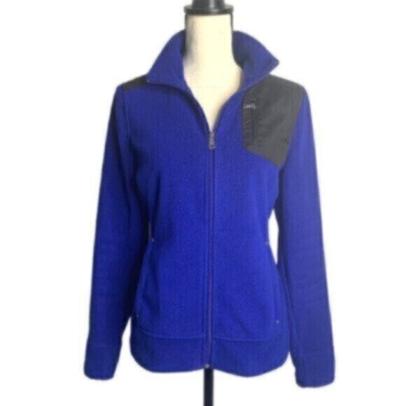 Lauren Ralph Lauren Active Blue & Black Full - Zip Sherpa Fleece Jacket - Picture 3 of 14